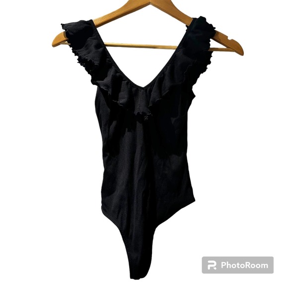 Wilfred Danette Ruffle Ribbed Thong Bodysuit‎ Size XS - Picture 2 of 6
